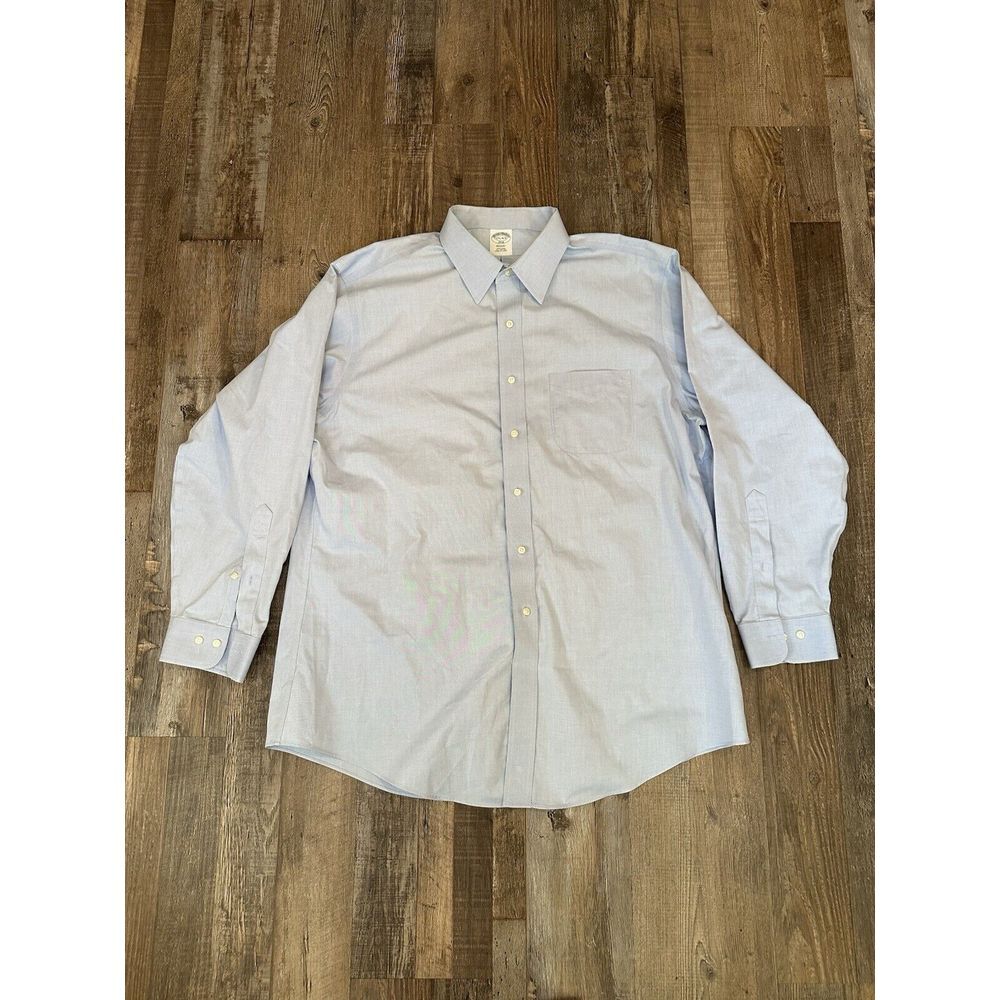 Brooks Brothers Regent 17 1/2 - 4/5 Classic Men's Dress Shirt Light Blue Pocket